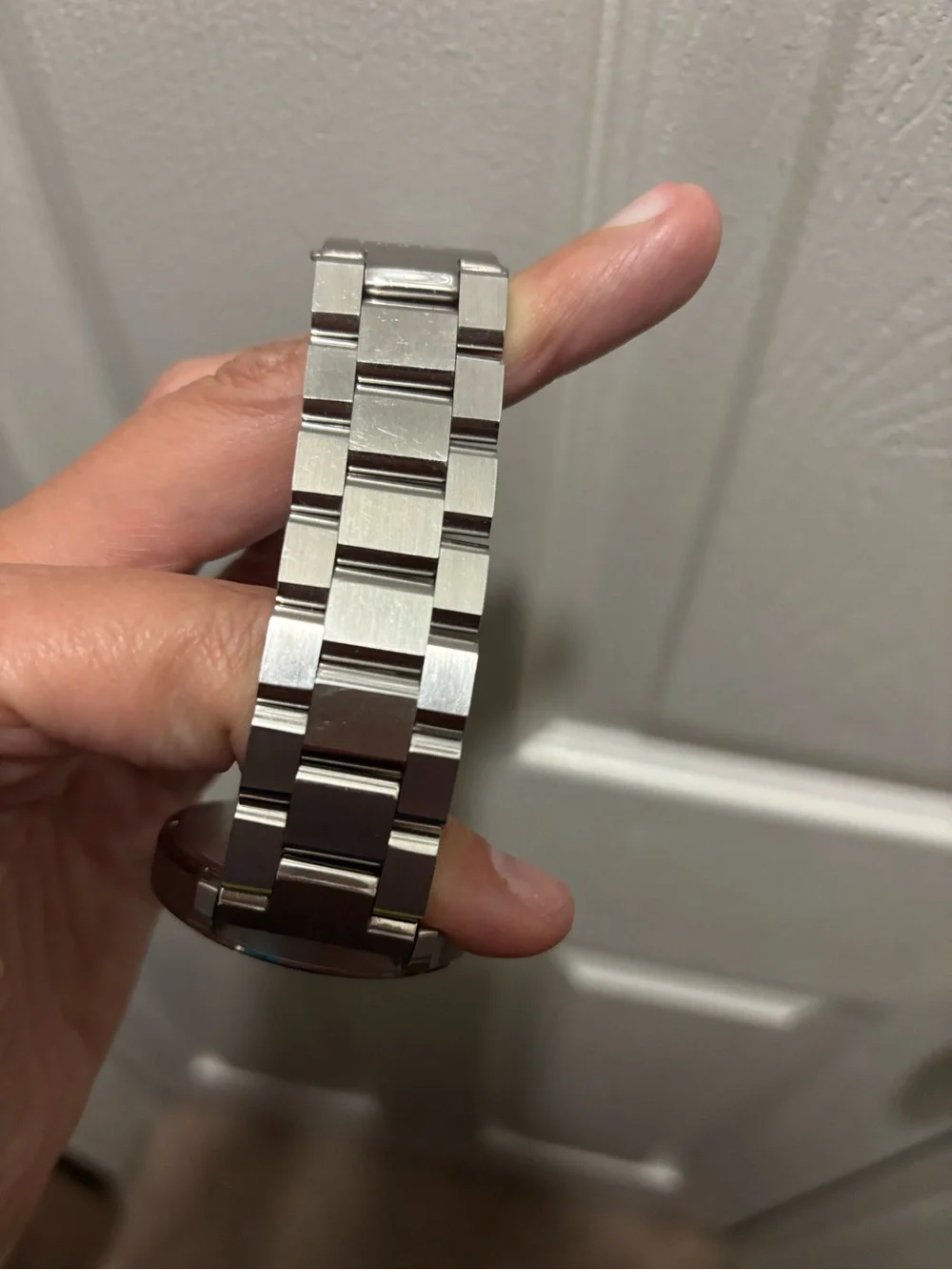 MVMT Silver Bracelet Watch with Green Dial and Gold Accents 46.5mm